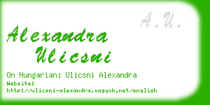 alexandra ulicsni business card